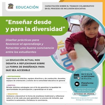 Capacitación: Enseñar desde y para la diversidad - ASDRA